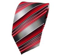 TigerTie cravatta - rosso-traffico antracite argento grigio striato