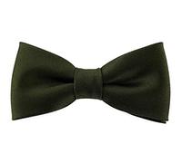 TigerTie - Farfalla per bambini in tinta unita con elastico, circonferenza del collo regolabile da 29 a 40 cm + custodia, verde oliva, Fliegengröße: ca. 7 cm x 3,5 cm