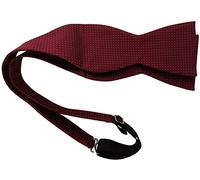 TigerTie - Farfallino papillon 100% Seta da annodare - bordò borgogna in argento a pois