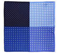 TigerTie Multi pochette in marino royal blu scuro bianco pois - 100% seta