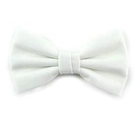 TigerTie Papillon da ragazzo in tinta unita, con circonferenza del collo regolabile da 29 a 50 cm + custodia, bianco, Taglia unica