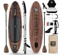 TIGERXBANG Paddle Board gonfiabile 330 cm, extra largo, sedile aggiornato, supporto accessori e supporto per canna da pesca, accessori di alta qualità per il tempo libero pagaia e pesca