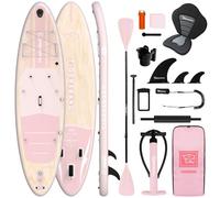 TIGERXBANG Tavola SUP Gonfiabile con Sedile Kayak e Accessori, Stand Up Paddle Board 335cm, SUP per Adulti e Ragazzi con Supporto Action Camera, Portabicchiere e Pagaia Doppia, Rosa