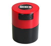 Tightpac America, Inc. Minivac, Contenitore sottovuoto ermetico, Multiuso, per Alimenti, capienza: 10-30 g, plastica, Red cap Black Body, .12-Liter/4-Fluid Ounce