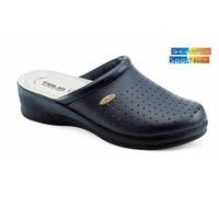 TIGLIO 2001 BLU BIANCO PANTOFOLE CIABATTE SABOT DONNA SANITARIE IN PELLE BICAST