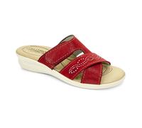 TIGLIO Venezia 2327 BEIGE BLU ROSSO Ciabatta Donna Sottopiede imbottito pelle