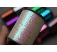 Tigofly 1 bobina 8000 m 12 colori olografico Tinsel Flashabou piatto Mylar Tinsel Sparkle Flash Fly Tying Materiali Larghezza 1/93 "(perla)