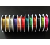 Tigofly 11 esche da pesca a mosca con filo di rame, diametro 0,3 mm, taglia S, 15-20 m, 11 colori tra cui nero, verde, viola, argento