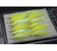 Tigofly Esche da pesca a mosca, 12 pezzi, 6 colori brillanti, affondano lentamente, salmone, trota, Steelhead, Minnow, set di esche per pesca a mosca, dimensioni #8 (verde flo)