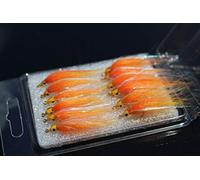 Tigofly Esche da pesca a mosca, 12 pezzi, 6 colori brillanti, affondano lentamente, salmone, trota, Steelhead, Minnow, set di esche per pesca a mosca, dimensioni #8 (arancione)
