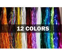 Tigofly Flashabou, filo da pesca per pesca a mosca, 12 colori, 0,3 mm, 12 confezioni