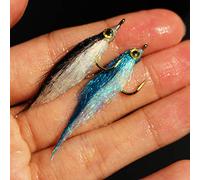 Tigofly Set di 10 esche Ice Dub UV Polar Fry che affonda lentamente salmone, trota, Steelhead, Minnow, esche da pesca a mosca, dimensioni 8