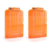 TiGog 2 pezzi clip Magazine per Nerf N Strike, 6 freccette frecce clip Magazine, ricarica rapida freccette frecce clip rivista per fucili giocattolo Nerf N-Streik Elite Series trasparente arancione