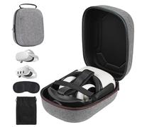 TIGOJH Custodia per Meta Quest 3/3S/2 e Vision Pro/Pico 4, Elite Strap & Battery Head Strap,con protezione per lenti e sacchetto di velluto con coulisse, custodia rigida portatile