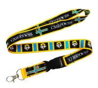 Tigoli Caithness Flag Lanyard Keychain Neck Strap 57 cm x 2 cm - Design Caithness della contea scozzese con emblema corvo vichingo nave, clip in metallo, fibbia staccabile, badge identificativo