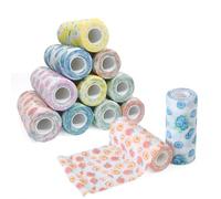 tigratigro 12 Rotoli di bende elastiche autoadesive, garze autoadesive, bende non tessute, nastro sportivo autoadesivo per mani, piedi, braccia (Frutto 12 Rotoli 10cm x4.5m)