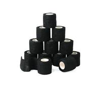 tigratigro Benda Elastica Coesiva 12 Rotoli 5cm x4.5m, Bendaggio Adesiva Coesiva Nastro Bendaggio Sportivo Non Tessuto Autoadesivo Benda Salvapelle Fasciature per Mani, Piedi, Ginocchia Nero