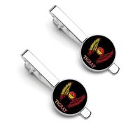 Tigray Tigray's Wings Flag Fermacravatta per uomo Argento Cravatta rotonda Set di 2 per matrimonio Anniversario Affari Laurea