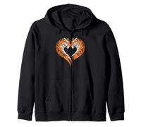 Tigre a Forma di Cuore Tigri Felpa con Cappuccio