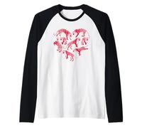 Tigre a Forma di Cuore Tigri Maglia con Maniche Raglan