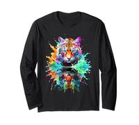 Tigre ad Acquerello Dipinta Maglia a Manica