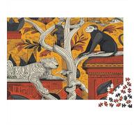 Tigre And Monkey Puzzle 1000Pcs Art Nouveau Decorazione Per La Casa. Rilassamento E Intelligence Per Adulti E Bambini Da 14 Anni 1000pcs (75x50cm)