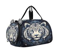 Tigre Animale Astratto Borsa Sportiva da Nuoto e Palestra con Scomparto per Scarpe Borsa da Viaggio per Il Fine Settimana Borsone per Ragazzi