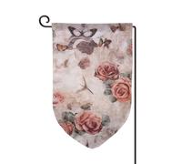 Tigre animale Stampa leopardo Stampe di fiori rosa Bandiere da giardino primaverile 12 pollici x 18 pollici Bandiera da giardino per cortile Bandiera da giardino autunnale Bandiera per decorazioni per