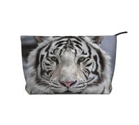 Tigre bianca invernale, Borsa per cosmetici in velluto a coste Borsa per il trucco Borsa da viaggio portatile