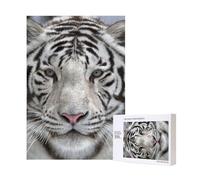 Tigre bianca invernale,Puzzle in legno da 300 pezzi per adulti e adolescenti