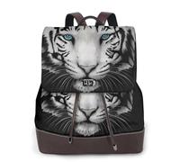 Tigre bianca pupilla blu,Zaino da donna, impermeabile, leggero, in pelle PU, alla moda, da viaggio