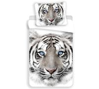Tigre Bianca Set 2pezzi Letto Singolo Lenzuola Copripiumino 140x200cm Federa