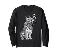 Tigre Bolle Disegno Motivo Animale Stampa Fauna Selvatica Art Tigre Maglia a Manica