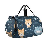 Tigre Carina Borsa Sportiva da Nuoto e Palestra con Scomparto per Scarpe Borsa da Viaggio per Il Fine Settimana Borsone per Ragazzi