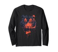 Tigre Cat Face Street Jungle Urban Style Maglia a Manica