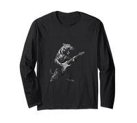 Tigre Che Suona la Chitarra Rock And Roll Rock Star Uomo Donna Bambino Maglia a Manica