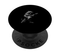 Tigre che suona la chitarra rock and roll rock star uomo donna bambino PopSockets PopGrip Adesivo
