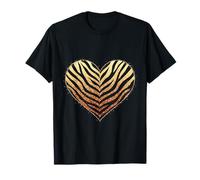 Tigre Cuore Pattern Stampa Moda Animale Cuore Maglietta