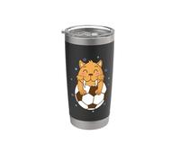 Tigre dai denti a sciabola ama il calcio gatto selvatico Bicchiere termico in acciaio inox doppia parete