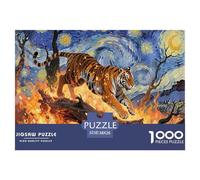 Tigre del Bengala Jigsaw Puzzle Grande felino 1000 Pezzi Adulto Per Gioco Familiare Gioco Education Decorazione Interna Unica Regalo Per Amore E Amico Stress Relief 38x26cm/1000pcs