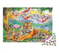 Tigre della Giungla Puzzle 1000 Pezzi Gioco di Puzzle 1000 Pezzi Carta Scena Fauna Colorata per Adulti Decorazione Relax Regalo Famiglia 70x50cm/1000pcs