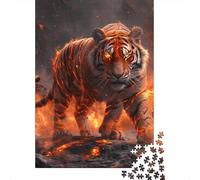 Tigre di Fuoco Puzzle in Legno 1000 Pezzi Puzzle Adulto Decorazione Interna Unica Per Gioco Familiare Divertimento Gioco Regalo Per Amore E Amico Stress Relief 1000pcs (75x50cm)
