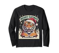 Tigre di Natale Merry Catmas Maglia a Manica