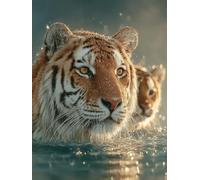 Tigre Dipingere Con I Numeri Adulti, Fai Da Te Dipingere Con I Numeri per Decor Casa, Animale Paint by Numbers Kit Con Pennelli e Vernice Acrilica, Hobby Creativi Adulti, Regalo, 60x90cm R-9151