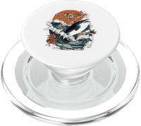 Tigre feroce che cavalca lo squalo arte giapponese PopSockets PopGrip per MagSafe