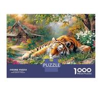 Tigre giardino 1000 Pieces Thick Sturdy Pieces Tigre foresta Group Jigsaw Puzzle No Loose Pieces Secret Santa Gift Family Bonding Activity 70x50cm/1000pcs