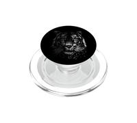 Tigre grande gatto predatore testa di tigre monocromatica PopSockets PopGrip per MagSafe