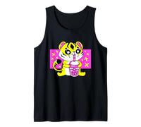 Tigre Kitten Boba Bubble Tea Carino Gatto Kawaii Anime Felino Canotta