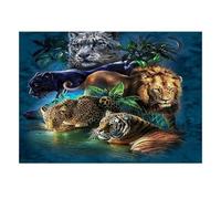 Tigre Leone Leone Leopardo 1000pcs Mini Puzzle per Famiglia Difficile | 52 x 38 cm, scatola decorativa per soggiorno, struttura durevole, regalo di compleanno, sollievo dall'ansia
