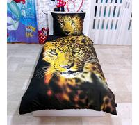 Tigre Leopardo Set 2 pezzi Letto Singolo Copripiumino Federa Reversibile Cotone